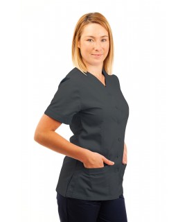 T02 Nurses Uniform V Neck Grey T02-SIL