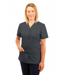 T02 Nurses Uniform V Neck Grey T02-SIL