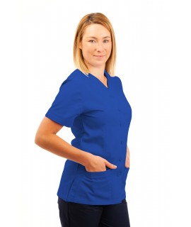 T02 Nurses Uniform V Neck Mid Blue T02-BMB