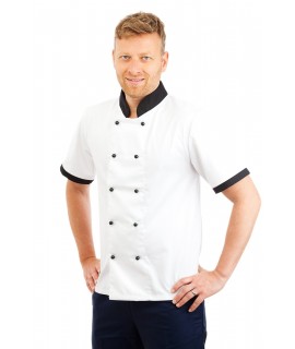 CH10 : Chefs Jacket Short Sleeve Black Trim CH10