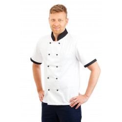 CH10 : Chefs Jacket Short Sleeve Black Trim CH10