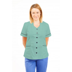 T03 Nurses Tunic Sweetheart Neckline Eau De Nil T03-EDN