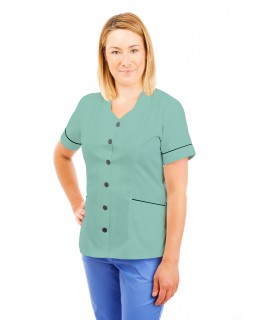 T03 Nurses Tunic Sweetheart Neckline Eau De Nil T03-EDN