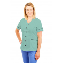 T03 Nurses Tunic Sweetheart Neckline Eau De Nil T03-EDN