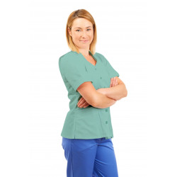 T03 Nurses Tunic Sweetheart Neckline Eau De Nil T03-EDN