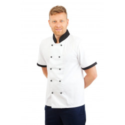 CH10 : Chefs Jacket Short Sleeve Black Trim CH10