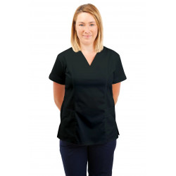 T05 Nursing Uniforms Fitted Scrub V Neck Black T05-BLA