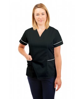T05 Nursing Uniforms Fitted Scrub V Neck Black T05-BLA
