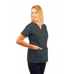 T05 Nursing Uniforms Fitted Scrub V Neck Grey T05-SIL