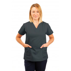 T05 Nursing Uniforms Fitted Scrub V Neck Grey T05-SIL