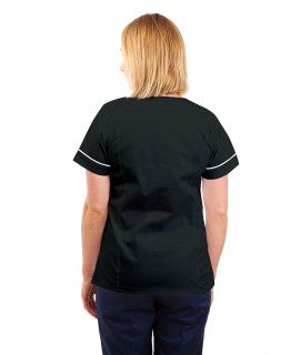 T05 Nursing Uniforms Fitted Scrub V Neck Black T05-BLA