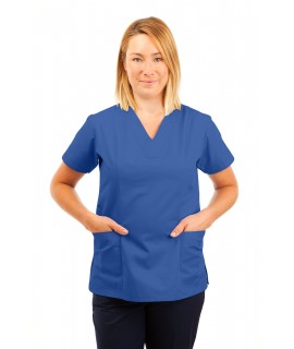 T05 Nursing Uniforms Fitted Scrub V Neck Hospital Blue T05-HBL