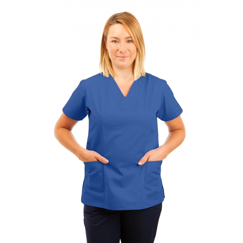 T05 Nursing Uniforms Fitted Scrub V Neck Hospital Blue T05-HBL