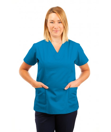 T05 Nursing Uniforms Fitted Scrub V Neck Kingfisher T05-KI
