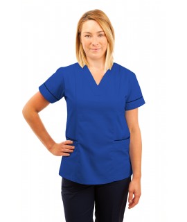 T05 Nursing Uniforms Fitted Scrub V Neck Mid Blue T05-BMB