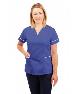T05 Nursing Uniforms Fitted Scrub V Neck Metro Blue T05-MET