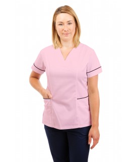 T05 Nursing Uniforms Fitted Scrub V Neck Pink T05-LPI