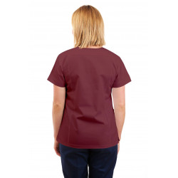 T05 Nursing Uniforms Fitted Scrub V Neck Wine T05-WIN