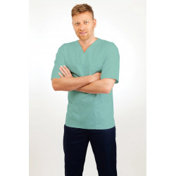 T21 Nursing Uniforms Top V Neck Male Eau De Nil T21-EDN