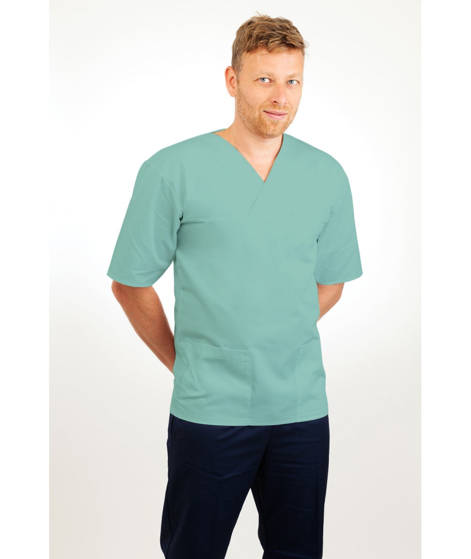 T21 Nursing Uniforms Top V Neck Male Eau De Nil T21-EDN