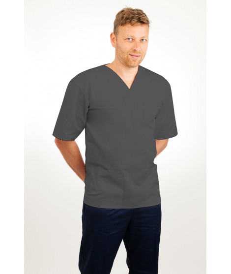 T21 Nursing Uniforms Top V Neck Male Grey T21-SIL