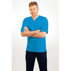T21 Nursing Uniforms Top V Neck Male Kingfisher T21-KI