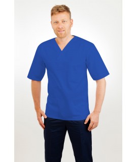 T21 Nursing Uniforms Top V Neck Male Mid Blue T21-BMB