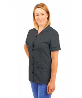 T01 Nurses Uniform Tunic Revere Collar Grey T01-SIL