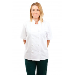 CH30 : Chefs Jacket Short Sleeve White or Black CH30