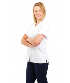 White - Nurses Uniform Tunic Revere Collar T01 Marymount Hospital Staff Nurse T01