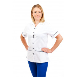 White - Nurses Uniform Tunic Revere Collar T01 Marymount Hospital Staff Nurse T01