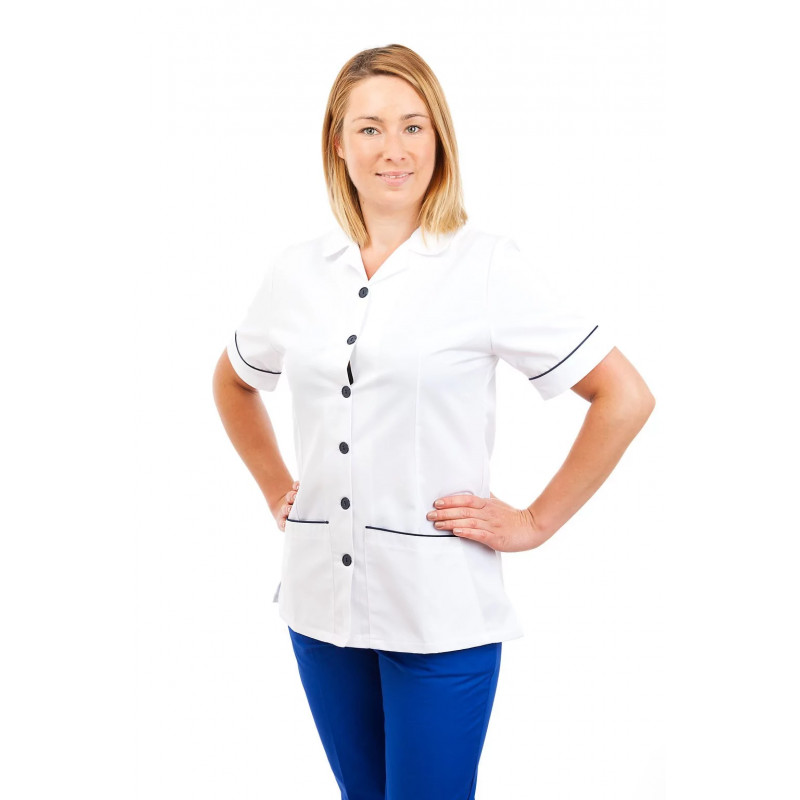 White - Nurses Uniform Tunic Revere Collar T01 Marymount Hospital Staff Nurse T01