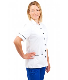 White - Nurses Uniform Tunic Revere Collar T01 Marymount Hospital Staff Nurse T01