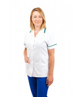 White - Nurses Uniforms Ladies Square Collar Concealed Buttons T15 T15