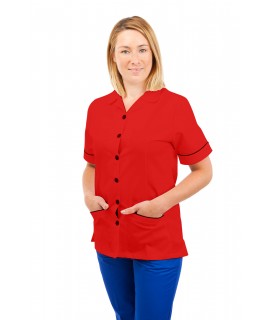 T01 Nurses Uniform Tunic Revere Collar Red T01-RED