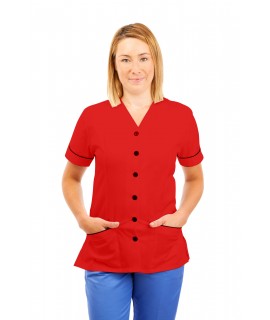 T02 Nurses Uniform V Neck Red T02-RED