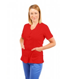 T03 Nurses Tunic Sweetheart Neckline Red T03-RED