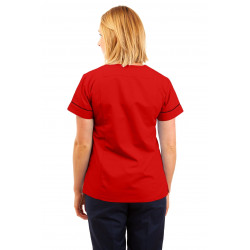 T05 Nursing Uniforms Fitted Scrub V Neck Red T05-RED
