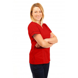 T05 Nursing Uniforms Fitted Scrub V Neck Red T05-RED
