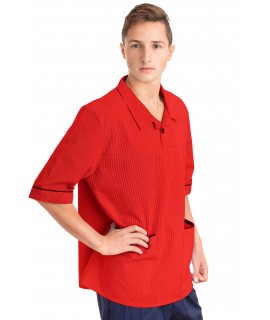 T22 Nurses Top Revere Collar Male Red T22-RED