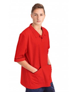T22 Nurses Top Revere Collar Male Red T22-RED