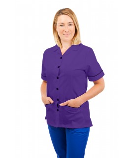 T01 Nurses Uniform Tunic Revere Collar Purple T01-PUR