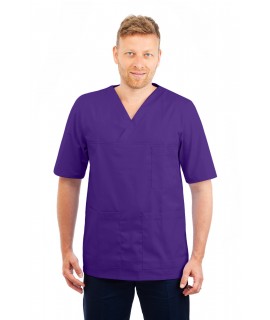 T21 Nursing Uniforms Top V Neck Male Purple T21-PUR