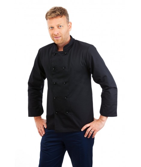 SONAS CH30: Long Sleeve Chef Jacket Black SONAS-CH30-BLACK