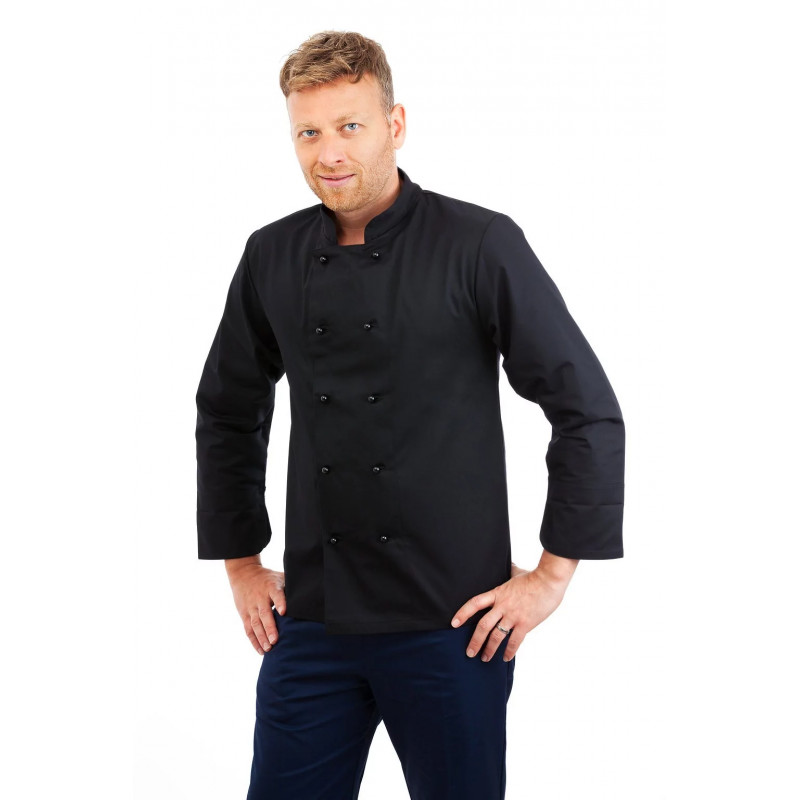 SONAS CH30: Long Sleeve Chef Jacket Black SONAS-CH30-BLACK