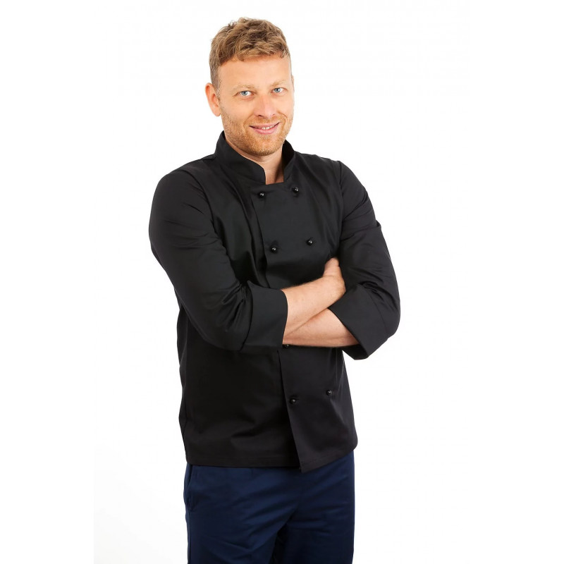 SONAS CH30: Long Sleeve Chef Jacket Black SONAS-CH30-BLACK