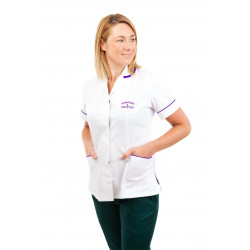 Nutrition and Dietetics Uniform Round Collar Concealed Buttons T16 T16-NUTR-WHITE
