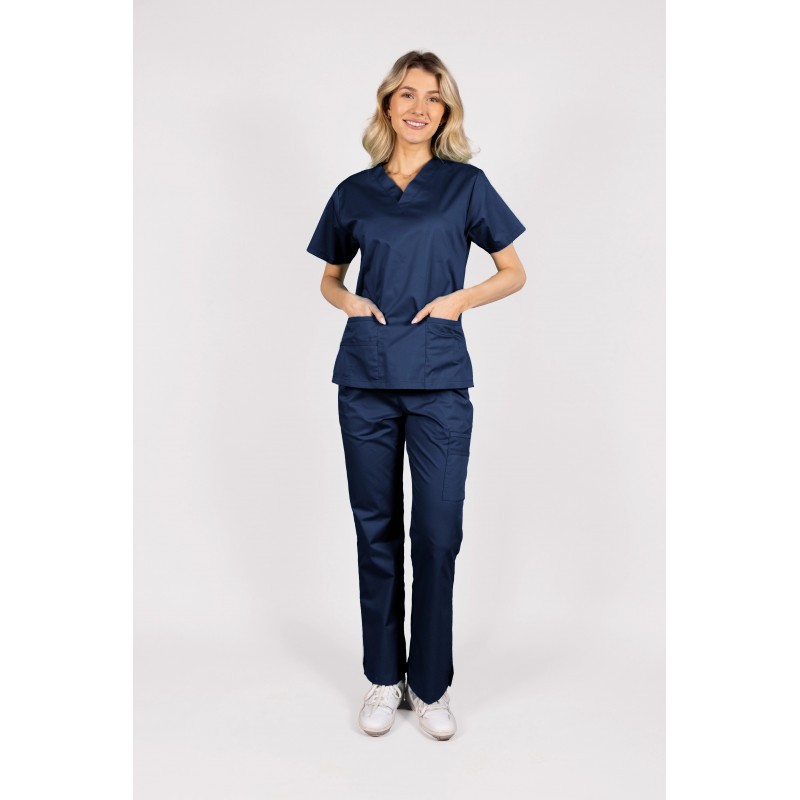 Blossom 4 Lower Pocket V Neck Female Top