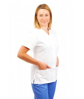 White - Nurses Uniform V Neck T02 T02