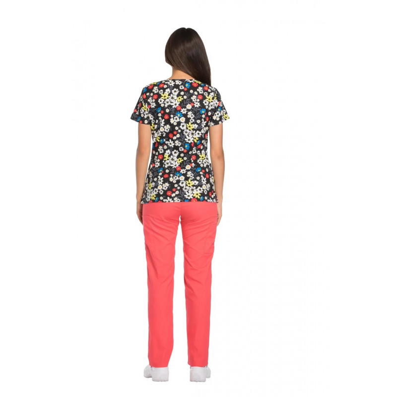 Dickies Prints V-Neck Top In Pretty Little Kitty DK700